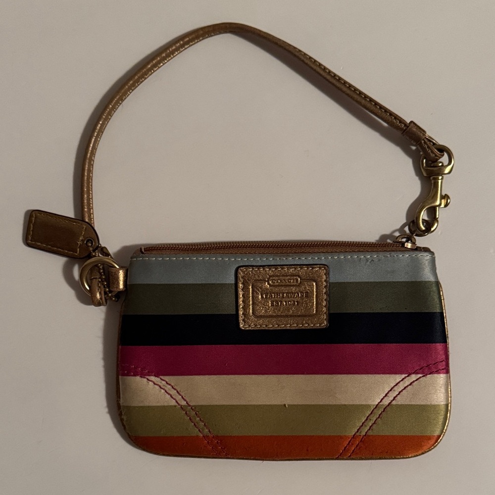 Coach Colorful Stripe Wristlet